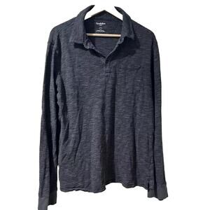Goodfellow & Co. Mens Polo Long-sleeve Shirt Black Gray Size L‎ Cotton A002012